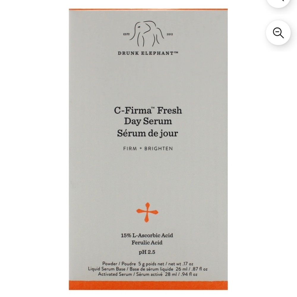 Drunk Elephant C-Firma Fresh Day Serum , 2 Pc 1.11oz/0.87oz
